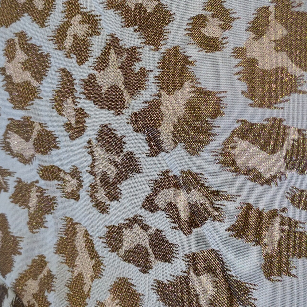 Cherokee | Metallic Animal Print Special Occasion Short Sleeve Top | S(6)
